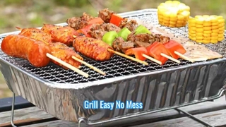 片付け不要の簡単アウトドアBBQグリル