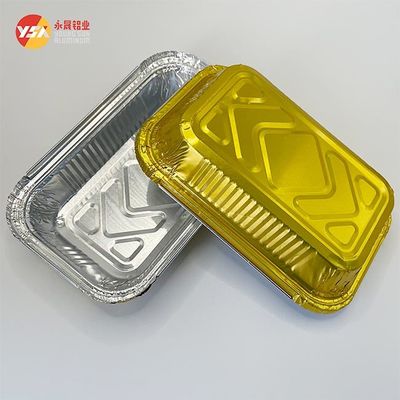 Gold Aluminum Foil Lunch Box Container 450ml 600ml Aluminum Foil Food Grade