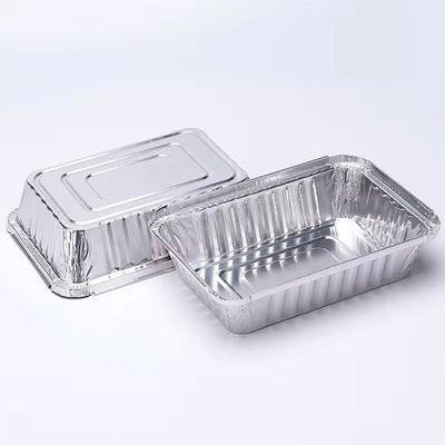 Container Box Tray Aluminum Lid Rectangle Travel Aluminum Foil Container