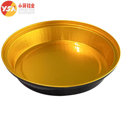 230ml Black And Gold Heat Seal Foil Pans​ Disposable Round Pan With Lid