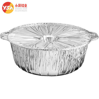 ODM アルミニウムホイール蓋付きの使い捨て用アルミホイールポット 255*91mm 2200ml 75oz